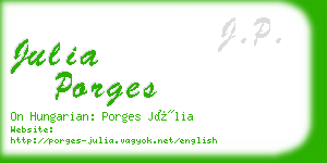 julia porges business card